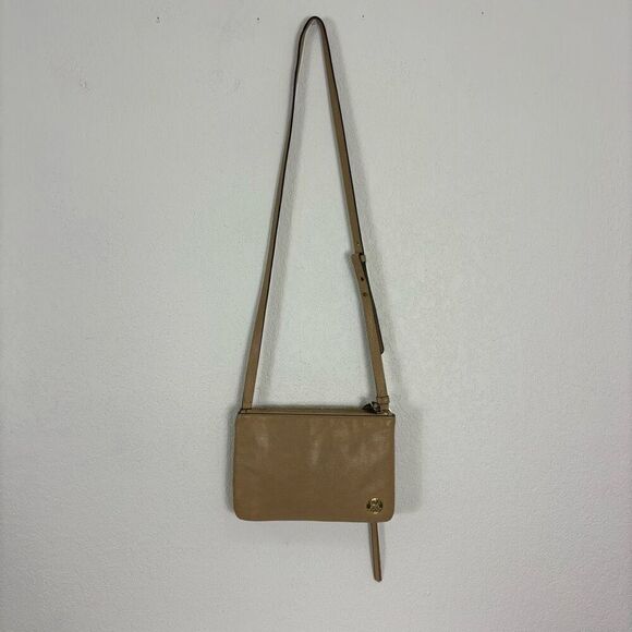 Vince Camuto Tan Leather Animal Print Crossbody Purse - Picture 2 of 11